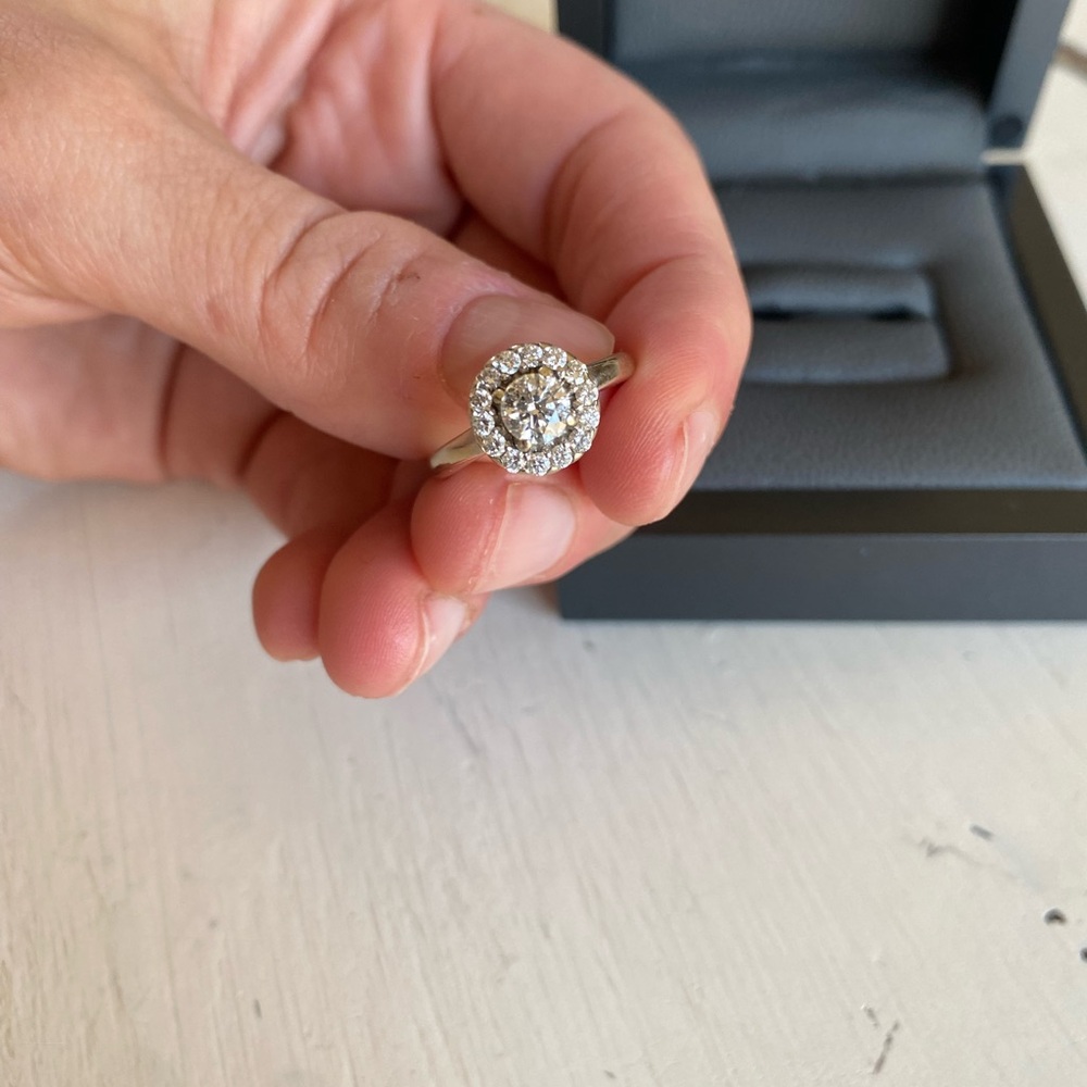 Natural Tolkowsky vintage inspired engagement ring, size 6, 0.71 total cts - Picture 6 of 13